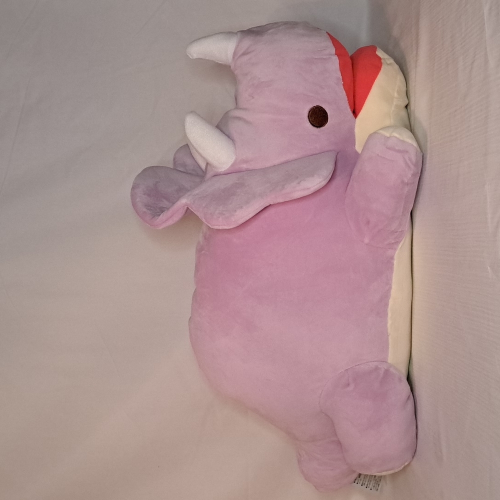Amufun - Super Soft Jumbo Sized Purple Triceratops Plushie Mochi Style Stuffing